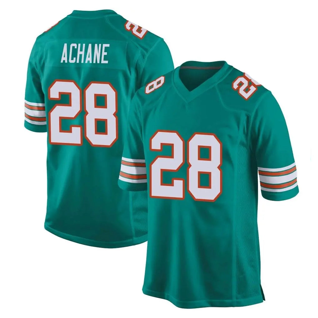 Elroe M.Dolphins #28 De'Von Achane Player Aqua Alternate Home Game Stitched Jerseys
