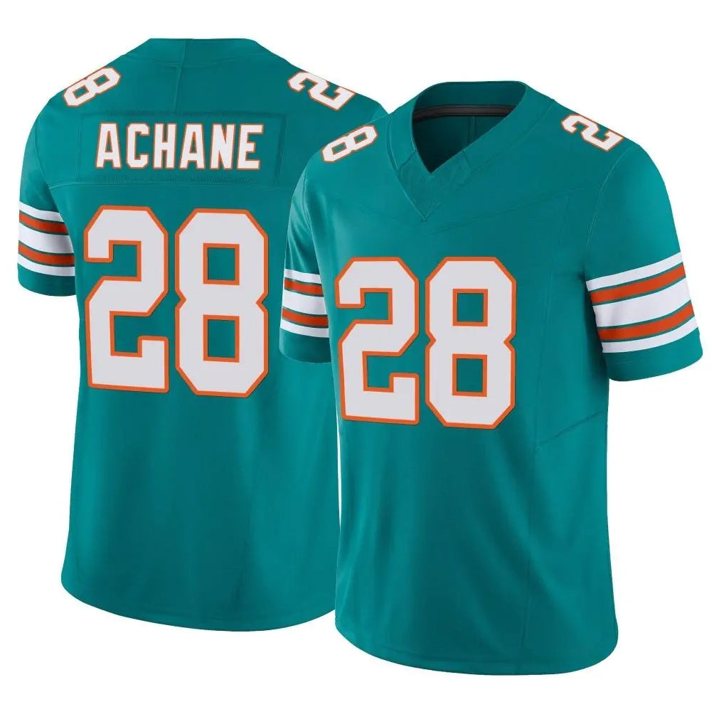 Elroe M.Dolphins #28 De'Von Achane Player Aqua Limited Alternate Vapor F.U.S.E. Home Game Stitched Jerseys