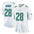 Elroe M.Dolphins #28 De'Von Achane Player White Home Game Stitched Jerseys