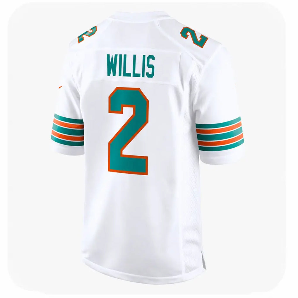 Elroe M.Dolphins #2 Malik Willis Player White Limited Home Game Stitched Jerseys