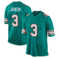 Elroe M.Dolphins #3 Chris Johnson Player Aqua Alternate Home Game Stitched Jerseys