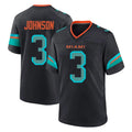 Elroe M.Dolphins #3 Chris Johnson Player Black Pitch Rivalries Collection Home Game Stitched Jerseys