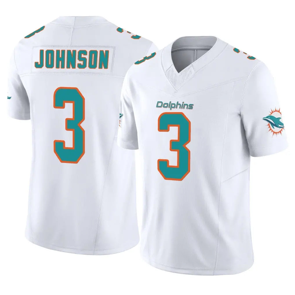 Elroe M.Dolphins #3 Chris Johnson Player White Limited Vapor F.U.S.E. Home Game Stitched Jerseys