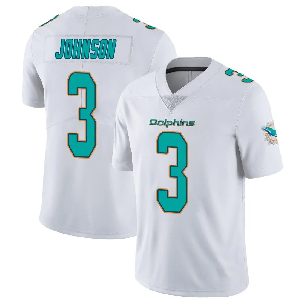 Elroe M.Dolphins #3 Chris Johnson Player White Limited Vapor Untouchable Home Game Stitched Jerseys