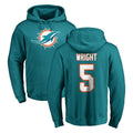 Elroe M.Dolphins #5 Jaylen Wright Player Aqua LOGO Pullover Hoodies Limited Stitched Jerseys