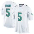 Elroe M.Dolphins #5 Jaylen Wright Player White Home Game Stitched Jerseys