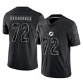 Elroe M.Dolphins #72 Jonah Savaiinaea Player Black Reflective Limited Game Stitched Jerseys