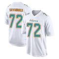 Elroe M.Dolphins #72 Jonah Savaiinaea Player White Fashion Home Game Stitched Jerseys