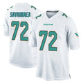 Elroe M.Dolphins #72 Jonah Savaiinaea Player White Home Game Stitched Jerseys