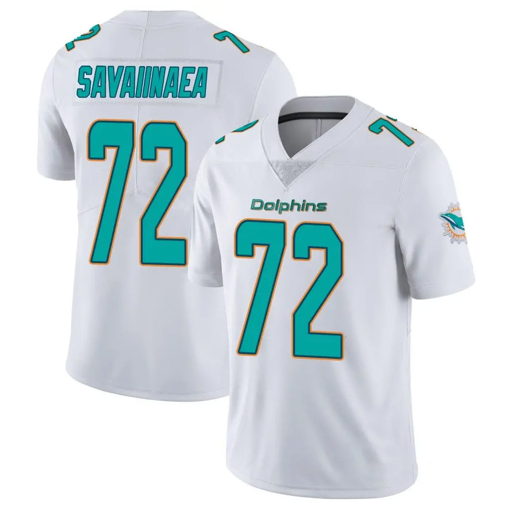 Elroe M.Dolphins #72 Jonah Savaiinaea Player White Limited Vapor Untouchable Home Game Stitched Jerseys