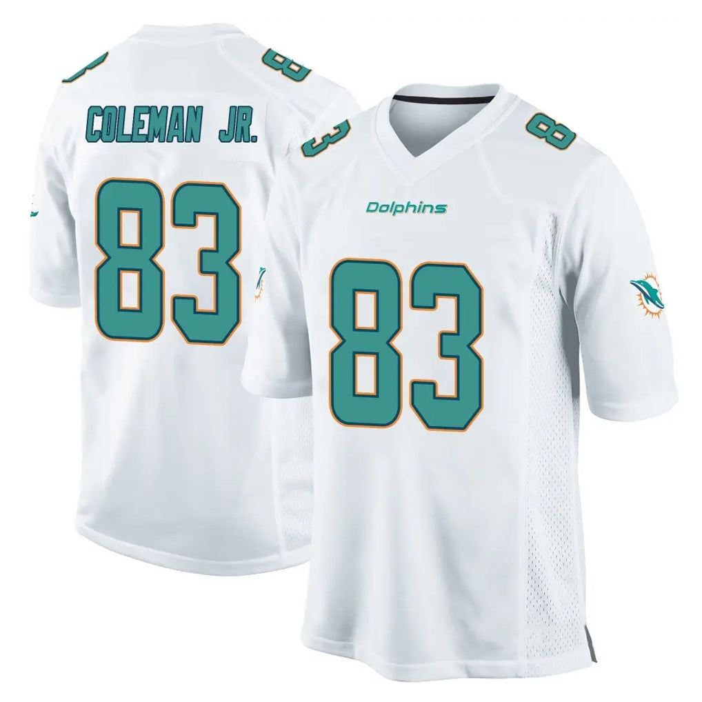 Elroe M.Dolphins #83 Kevin Coleman Jr. Player White Home Game Stitched Jerseys