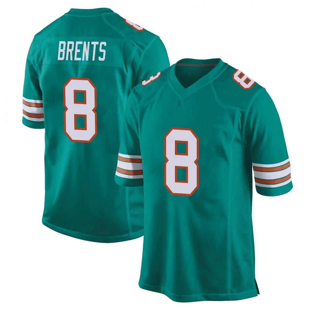 Elroe M.Dolphins #8 JuJu Brents Player Aqua Alternate Home Game Stitched Jerseys