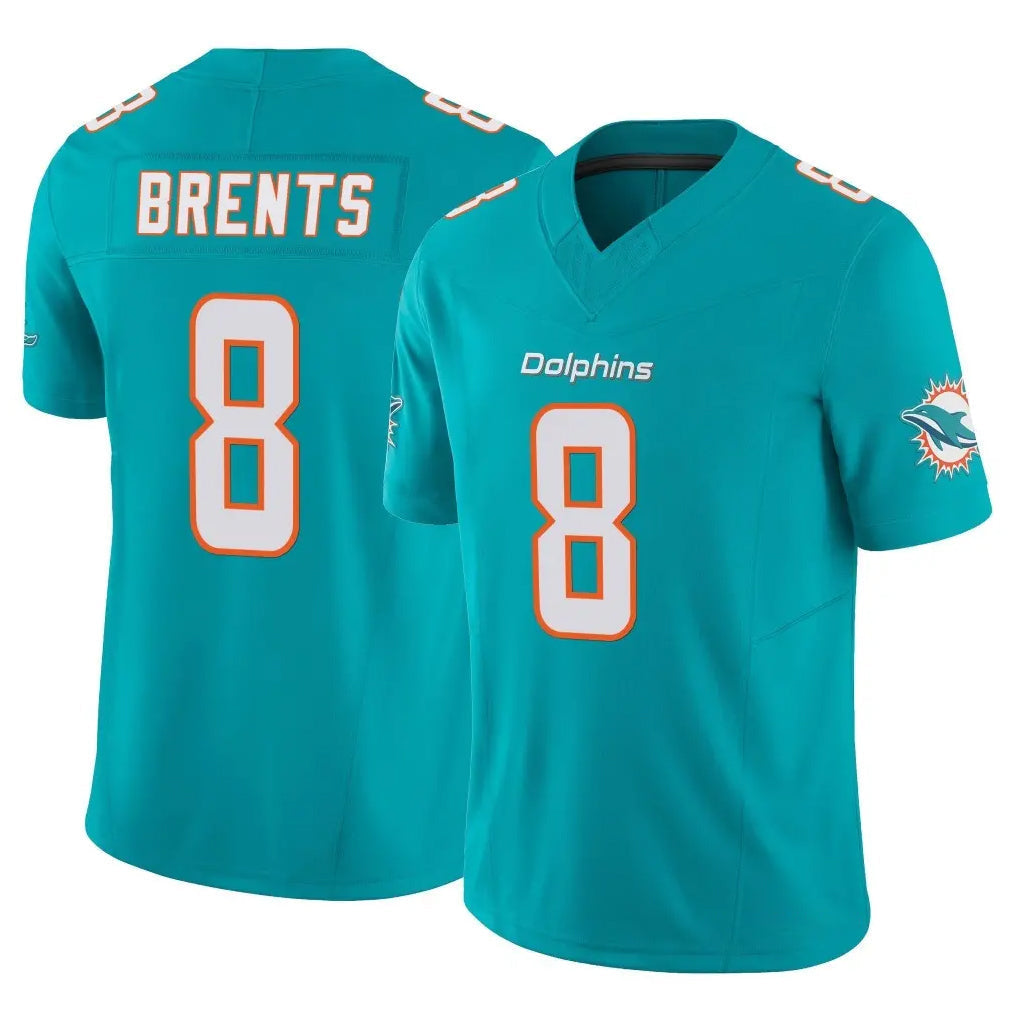 Elroe M.Dolphins #8 JuJu Brents Player Aqua Limited Vapor F.U.S.E. Home Game Stitched Jerseys