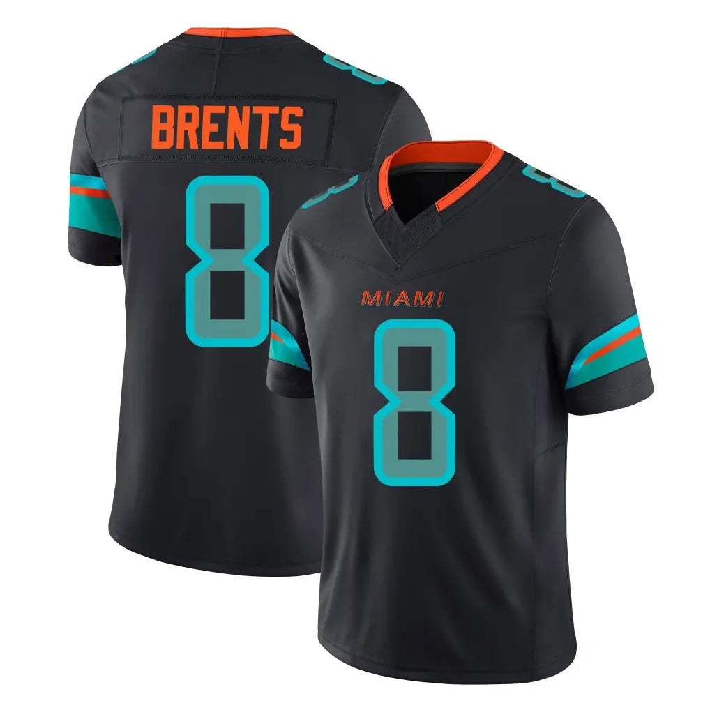 Elroe M.Dolphins #8 JuJu Brents Player Black Limited Pitch Rivalries Collection Home Game Stitched Jerseys