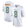 Elroe M.Dolphins #8 JuJu Brents Player White Fashion Home Game Stitched Jerseys