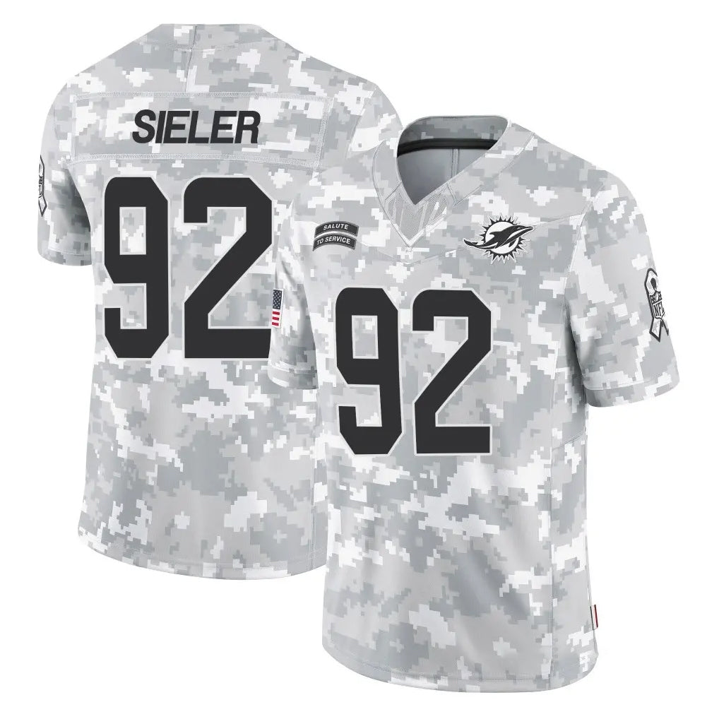 Elroe M.Dolphins #92 Zach Sieler Player Arctic Camo Salute To Service Limited Game Stitched Jerseys