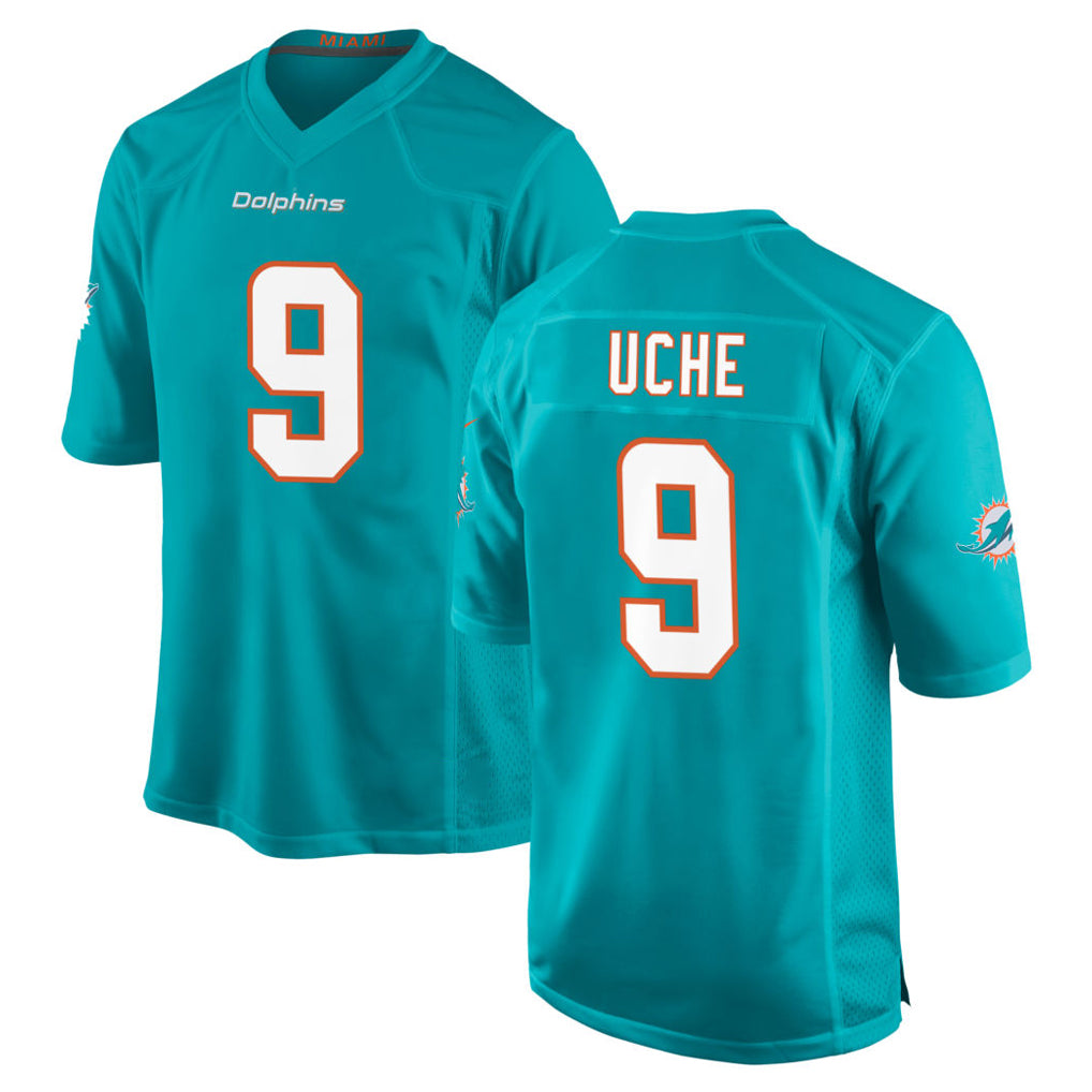 Elroe M.Dolphins #9 Joshua Uche Player Aqua Home Game Stitched Jerseys