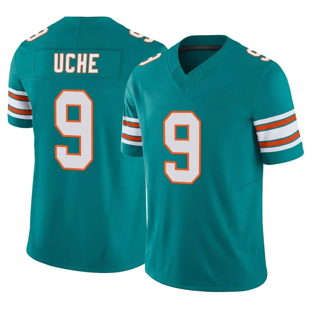 Elroe M.Dolphins #9 Joshua Uche Player Aqua Limited Alternate Vapor F.U.S.E. Home Game Stitched Jerseys