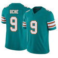 Elroe M.Dolphins #9 Joshua Uche Player Aqua Limited Alternate Vapor F.U.S.E. Home Game Stitched Jerseys