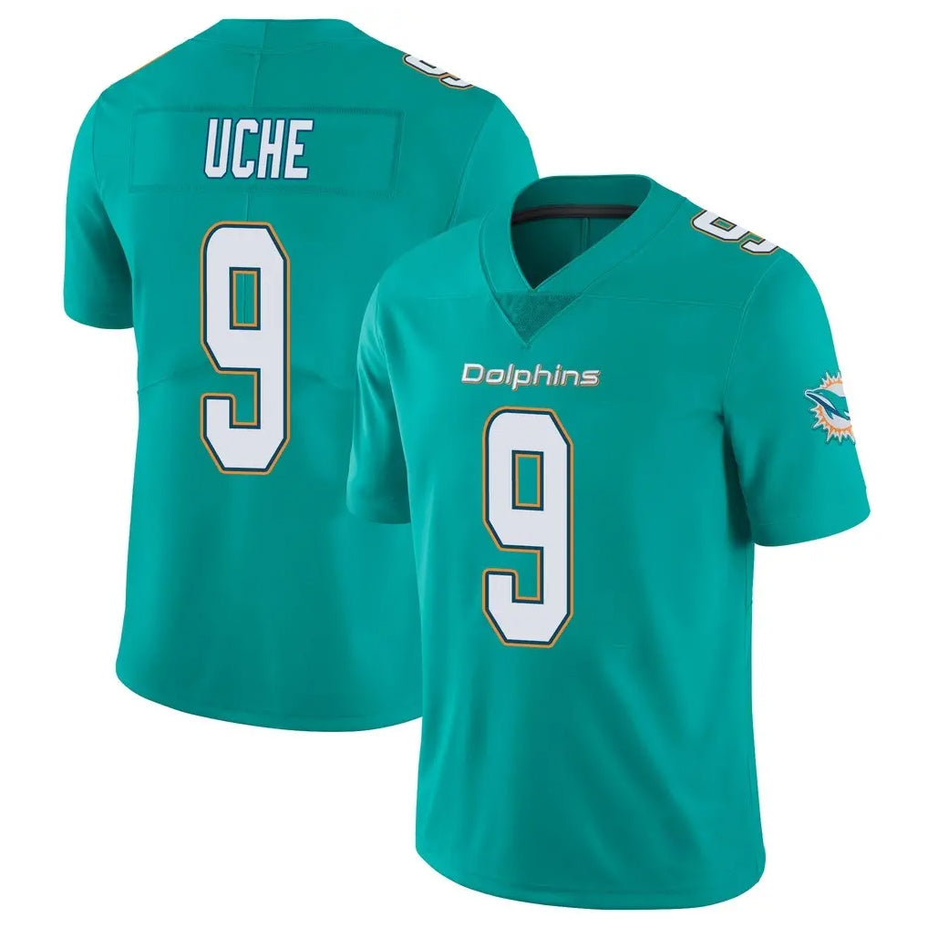 Elroe M.Dolphins #9 Joshua Uche Player Aqua Limited Vapor Untouchable Home Game Stitched Jerseys