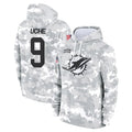 Elroe M.Dolphins #9 Joshua Uche Player Arctic Camo Salute to Service Hoodies Limited Game Stitched Jerseys