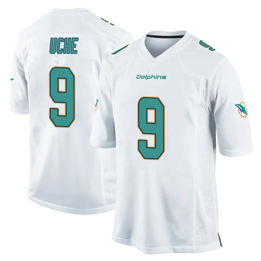 Elroe M.Dolphins #9 Joshua Uche Player White Home Game Stitched Jerseys