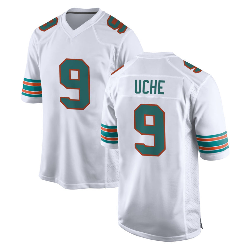 Elroe M.Dolphins #9 Joshua Uche Player White Limited Home Game Stitched Jerseys