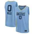 Elroe M.Grizzlies #0 Jaylen Wells Light Blue Fast Break Replica Player Stitched Jerseys- Statement Edition