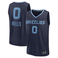 Elroe M.Grizzlies #0 Jaylen Wells Navy Fast Break Replica Player Stitched Jerseys- Icon Edition
