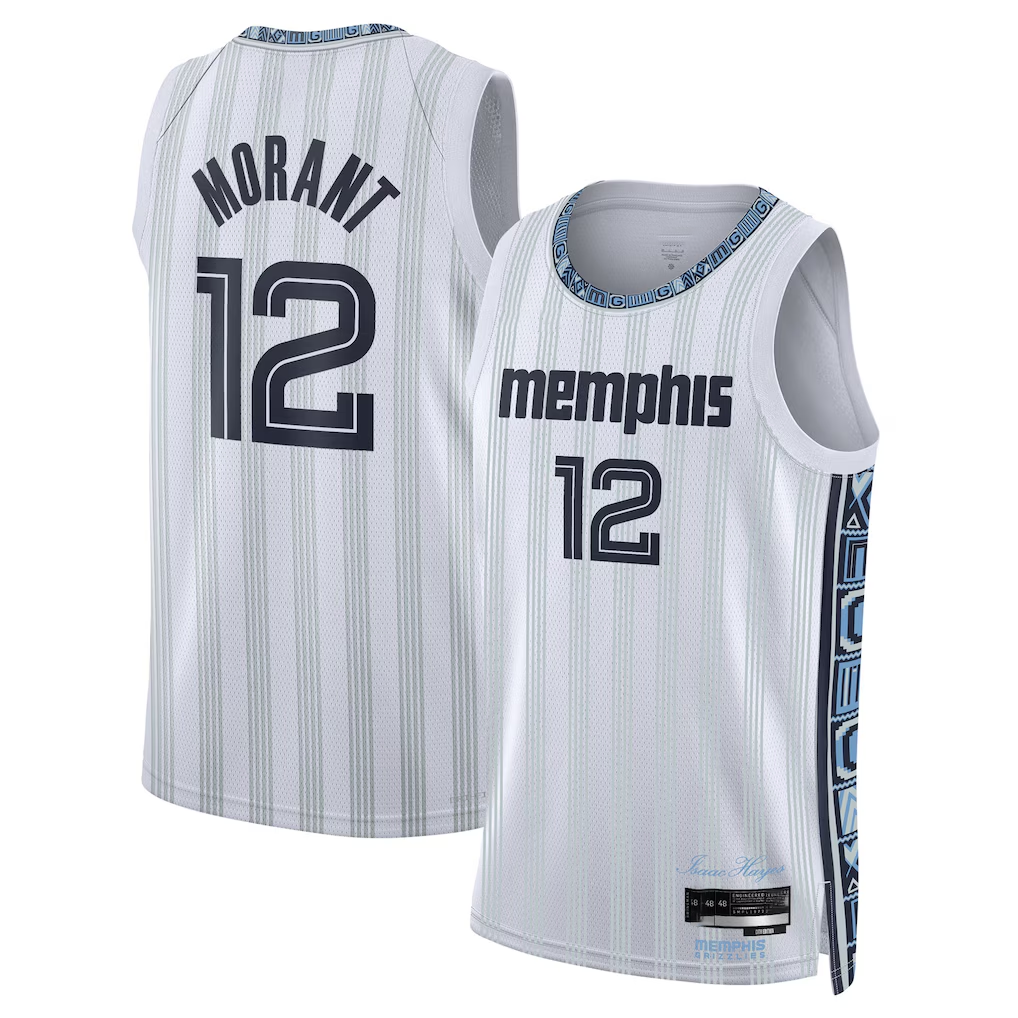 Elroe M.Grizzlies #12 Ja Morant White 2025-2026 Swingman Stitched Jerseys- City Edition