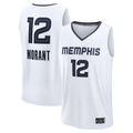 Elroe M.Grizzlies #12 Ja Morant White Fast Break Replica Player Stitched Jerseys- Association Edition