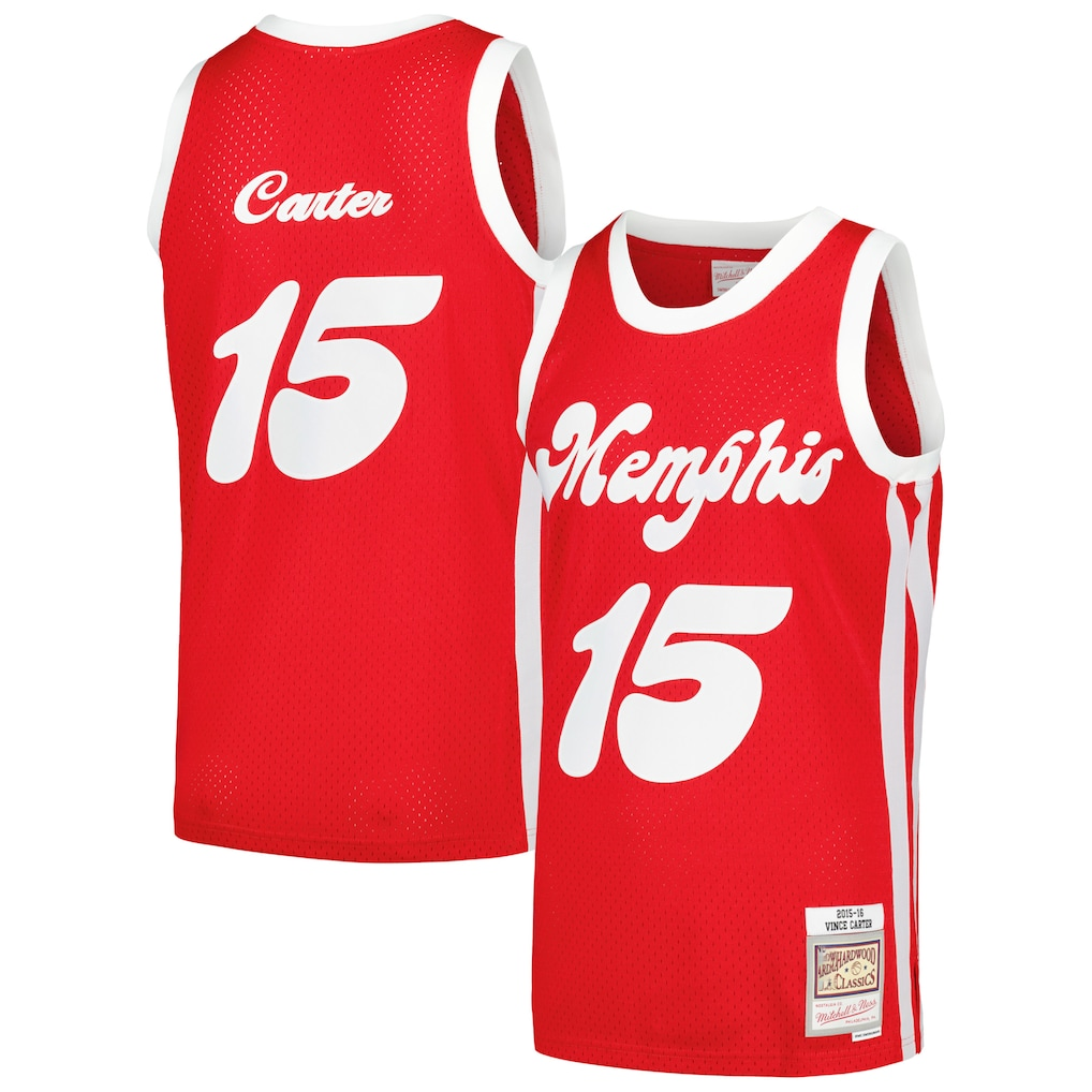 Elroe M.Grizzlies #15 Vince Carter Mitchell & Ness Red 2015-2016 Hardwood Classics Swingman Stitched Jerseys
