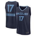 Elroe M.Grizzlies #17 Yuki Kawamura Navy Fast Break Replica Player Stitched Jerseys- Icon Edition