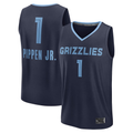 Elroe M.Grizzlies #1 Scotty Pippen Jr. Navy Fast Break Replica Player Stitched Jerseys- Icon Edition