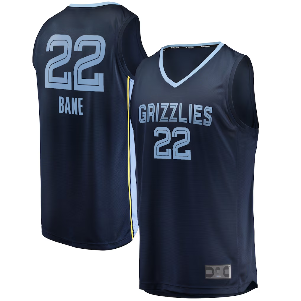 Elroe M.Grizzlies #22 Desmond Bane Navy Fast Break Replica Stitched Jerseys- Icon Edition