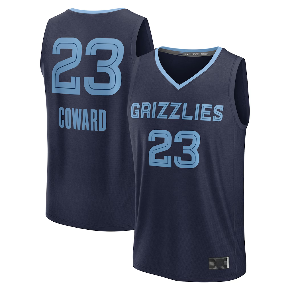 Elroe M.Grizzlies #23 Cedric Coward Navy Draft First Round Pick Fast Break Replica Stitched Jerseys- Icon Edition