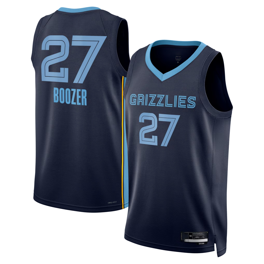 Elroe M.Grizzlies #27 Cameron Boozer Navy 2026 Draft Swingman Stitched Jerseys- Icon Edition