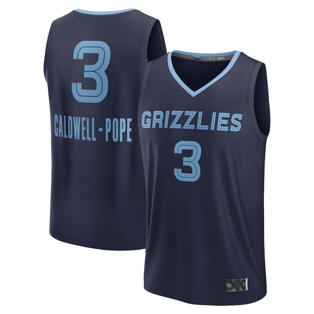 Elroe M.Grizzlies #3 Kentavious Caldwell-Pope Navy Fast Break Replica Player Stitched Jerseys- Icon Edition