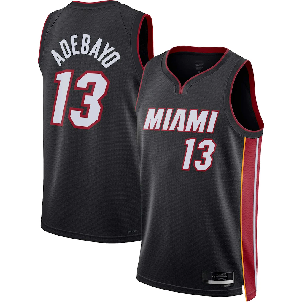 Elroe M.Heat #13 Bam Adebayo kounmpo Black Fast Break Jerseys - Icon Edition