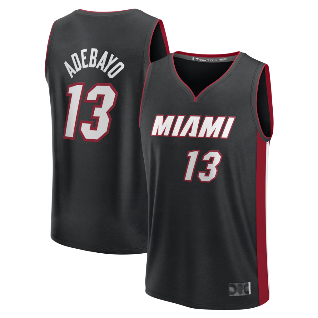 Elroe M.Heat #13 Bam Adebayo Black Fast Break Replica Jerseys - Icon Edition