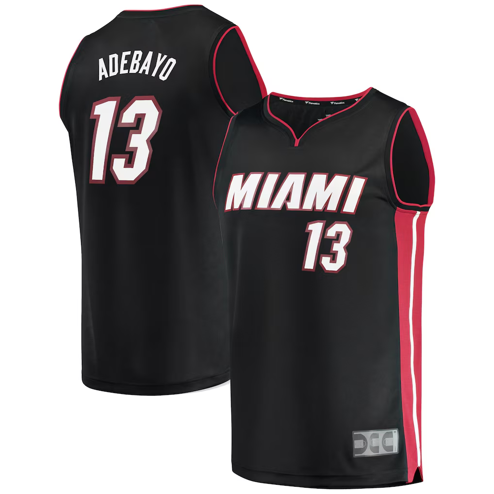 Elroe M.Heat #13 Bam Adebayo Black Fast Break Replica Player Jerseys - Icon Edition