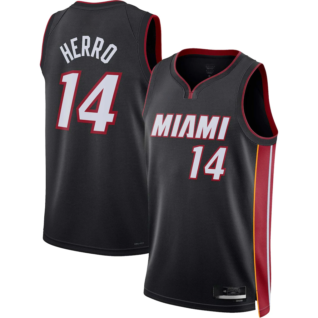 Elroe M.Heat #14 Tyler Herro Black Swingman Jerseys - Icon Edition