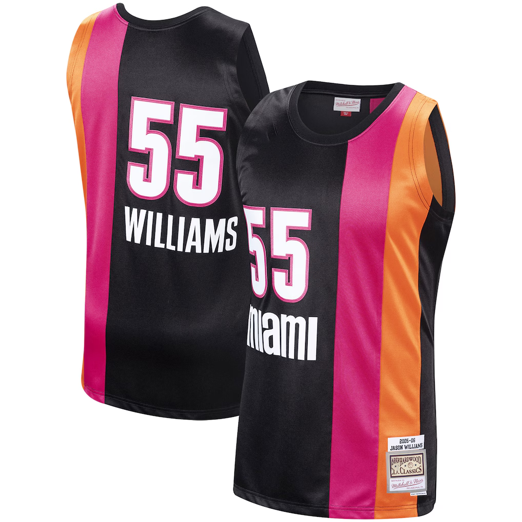 Elroe M.Heat #55 Jason Williams Mitchell & Ness Black 2005-2006 Hardwood Classics Swingman Jerseys