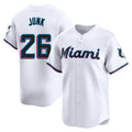 Elroe M.Marlins #26 Janson Junk Player White Home Limited Stitched Jerseys
