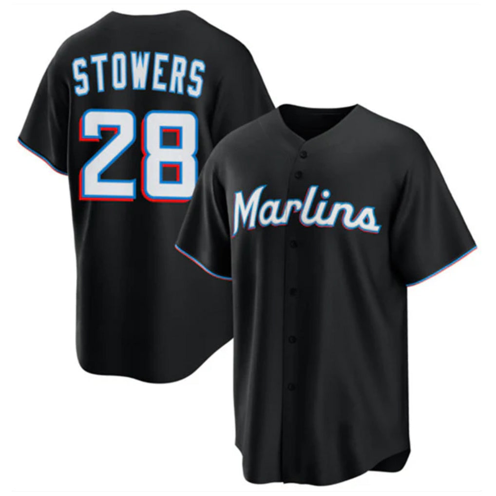 Elroe M.Marlins #28 Kyle Stowers Player Black  Home Game Stitched Jerseys