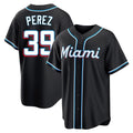 Elroe M.Marlins #39 Eury Perez Player Black Fashion Out Home Game Stitched Jerseys