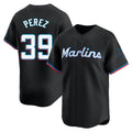 Elroe M.Marlins #39 Eury Perez Player Black  Home Limited Stitched Jerseys