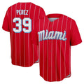 Elroe M.Marlins #39 Eury Perez Player Red City Connect Home Game Stitched Jerseys