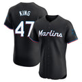Elroe M.Marlins #47 John King Player Black Vapor Home Limited Elite Stitched Jerseys