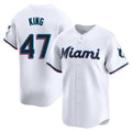Elroe M.Marlins #47 John King Player White  Home Limited Stitched Jerseys